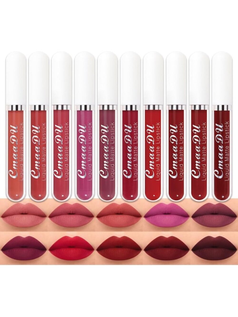 10Pcs Liquid Matte Lipstick Set - Long Lasting, Waterproof, Bold Colors for All